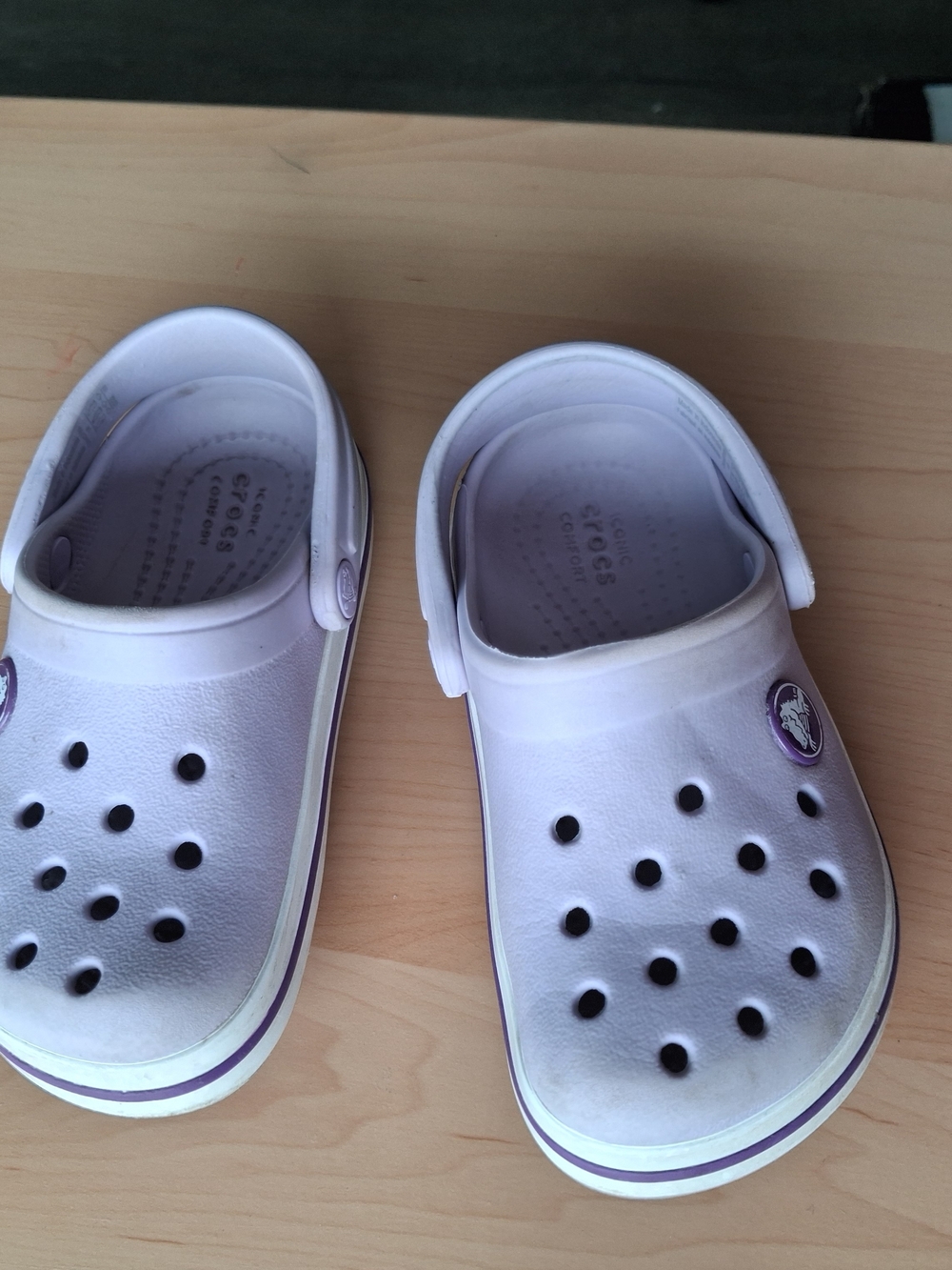 CROCS Kids Lavender Comfort Clogs with Heel Strap